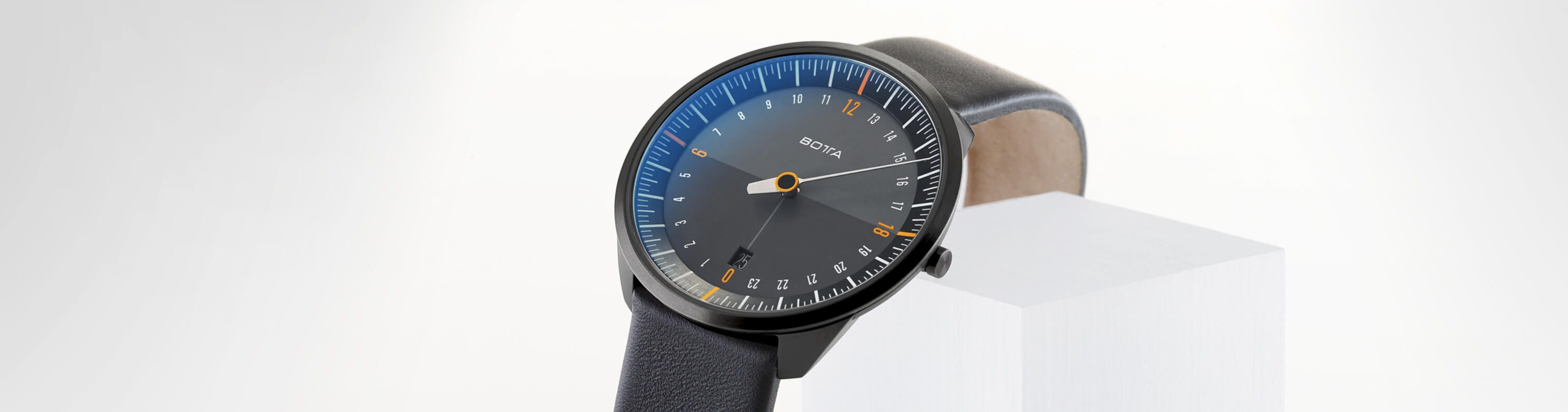 Black Orange Single Hand Quartz Titanium Wrist Watch